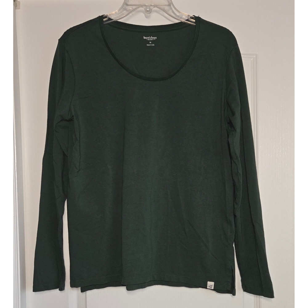 Burt's Bees Baby Green Organic Cotton Long Sleeve T Shirt Womens Sz‎ M Staple